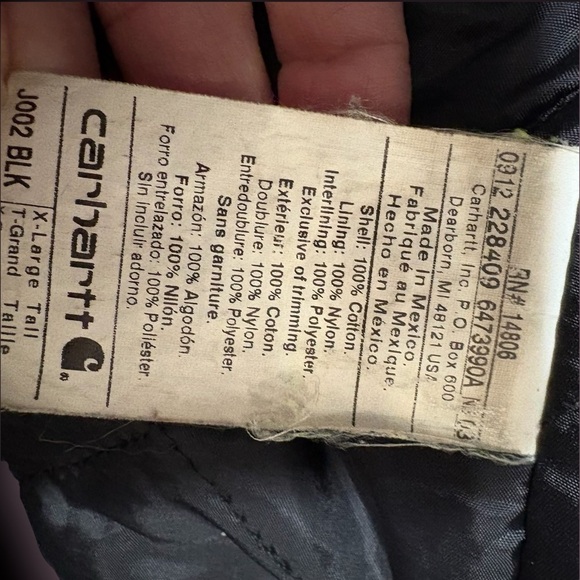 Carhartt J002 Black Arctic Traditional Jacket - Quilt Lined Size XLT - Picture 4 of 6